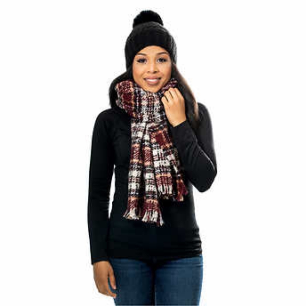 Emanuel Geraldo Ladies' Scarf and Beanie Set